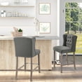 thumbnail image 2 of HOMCOM Bar Stools Set of 2, Upholstery Padded Chairs Wood Legs, 2 of 10