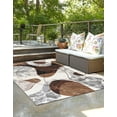thumbnail image 2 of Unique Loom Outdoor Modern Collection Area Rug - Vanta (9' x 12' Rectangle Brown and White/Ivory), 2 of 9