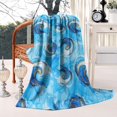 thumbnail image 2 of Blue Gold Marble Pattern Blanket,Comfortable Soft Flannel Throw Blanket,All Season,Warm Lightweight Blankets for Sofa Bed Couch Living Room Chair,50"x60", 2 of 4
