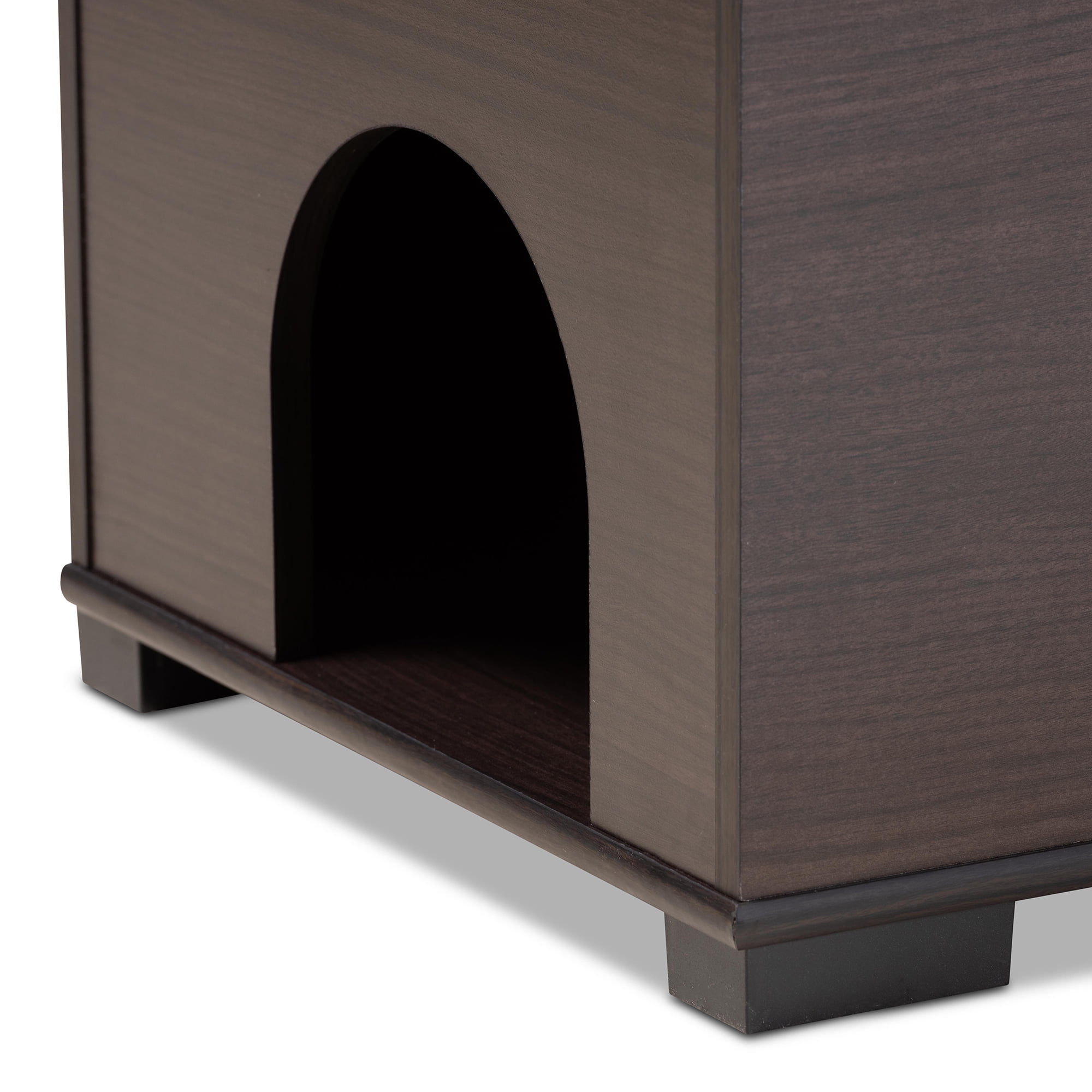 Baxton Studio Mariam Modern and Contemporary Dark Brown Finished Wood Cat Litter Box Cover House