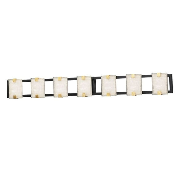 Maxim 39534CYBKGL Black & Gold Leaf Radiant 7-Light LED Bath Vanity Light