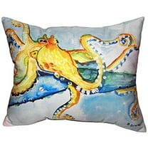 Betsy Drake SN547 11 x 14 in. Gold Octopus Small Indoor & Outdoor Pillow
