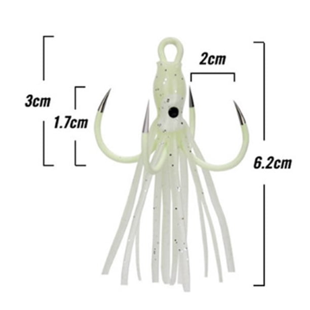 De Señuelos De Plantilla De Pesca Cebo Suave Calamar Anzuelo De Pez Con Púas Luminosas 6-6,2 Cm Artificial Minnow Crankbait Accesorios De Pesca 1 Pieza Vogacara OD008155-00