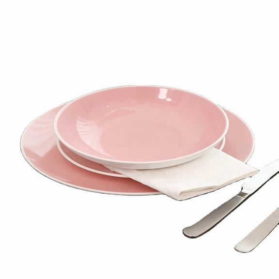 12-Piece Ceramic Cutlery Set - Serves 4 - Microwave and dishwasher available,pink