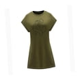thumbnail image 4 of Vestido corto de verano para mujer, corte regular, vestido de línea para salir en la oficina, vacaciones M, 4 of 7