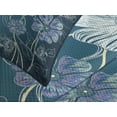thumbnail image 4 of Ambesonne Art Quilted Bedspread Set 3 Pcs, Cherry Blossom Bridal Theme, Queen Size, Petrol Blue Lavender, 4 of 5