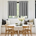thumbnail image 2 of Rosnek 2 Panels Blackout Tiers Curtain for Small Window Rod Pocket Kitchen Curtains Room Darkening Short Curtains for Bedroom, Grey, 2 of 7