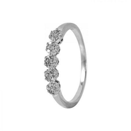 Foreli 0.2CTW Diamond 10K White Gold Ring W Cert