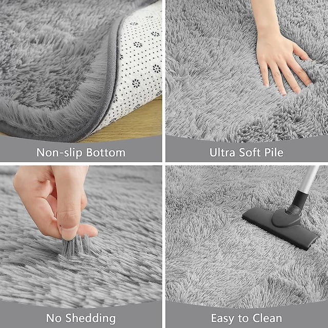 Alfombra redonda esponjosa, alfombras peludas para habitación de niños, dormitorio, sala de estar, decoración del hogar, alfombras largas de piel sintética de pelo