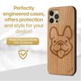 thumbnail image 2 of Case Yard Wooden Case Outside Soft TPU Silicone, Slim Fit Shockproof Wood Protective Phone Cover for Girls Boys Men and Women, Supports Wireless Charging Dog Face Design case for iPhone-12-Pro-Max, 2 of 7