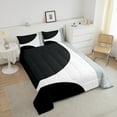 thumbnail image 4 of Erosebridal Contemporary Abstract Bedding Twin Comforter Set, Black White Gray Down Comforter Microfiber 2-Piece, 4 of 8
