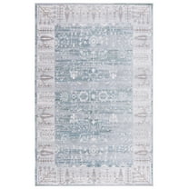 SAFAVIEH Valencia Euanthe Oriental Polyester Area Rug, Grey/Green, 5' x 8'