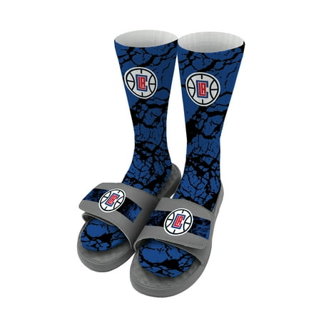 

Men s ISlide LA Clippers Distressed Socks & Slide Sandals Bundle