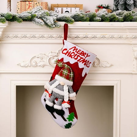 

CHGBMOK Christmas Stockings New Christmas Decoration Supplies Faceless Doll Christmas Socks Large Christmas Socks Gift Bag Gift Bag