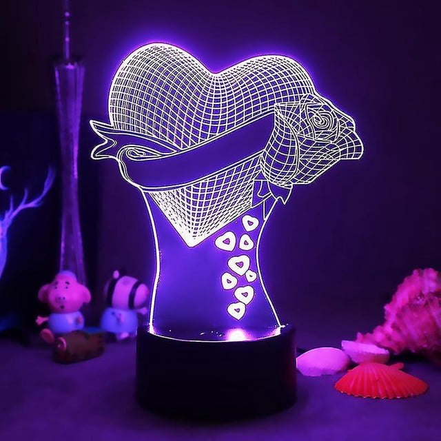 Valentine's Day Love Rose Flower Department 3d Small Night Lamp Creative Acrylic Led Visual Atmosphere Small Table Lamp