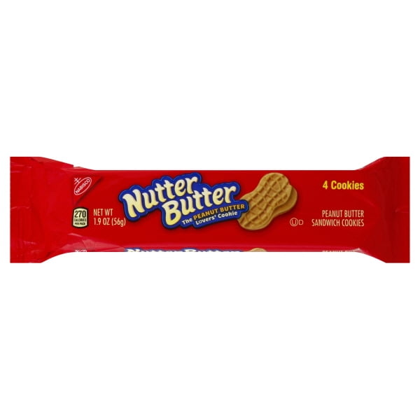 Nutter Butter Peanut Butter Cookies 1.9 oz. Packet - Case Of: 12; Each Pack Qty: 4; Total Items ...