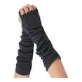 thumbnail image 1 of 1 Pair Long Arm Cover High Elasticity Fingerless Gloves Multiple Collocations Knitted Sleeve Wrist Protection Mountaineering Ruffle Deep Gary, 1 of 6
