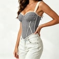 thumbnail image 6 of LEAVINGSUO Corset Tops for Women Spaghetti Strap Lace Neck Slim Fitted Bustier Crop Tank For Party Daily Street Outfit Black S, 6 of 6