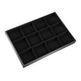 thumbnail image 1 of Unique Bargains 12 Grid Jewelry Tray Stackable Tray Showcase for Rings Earrings Necklace Bracelet Pendants Black, 1 of 8