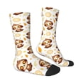 thumbnail image 3 of Uemuo Sloth Yoga Pattern Women's Crew Socks, Soft Durable Breathable Moisture-Wicking with Odor Control Cotton socks, 3 of 9