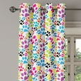 thumbnail image 2 of Ambesonne Colorful Grommet Curtain, Cartoon Dog Paw Traces, 50" x 84", Purple Blue Green, 2 of 6