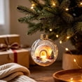 thumbnail image 4 of Lighted Christmas Ball Ornaments Clear Miniature Winter Scene Baubles with Glowing LED for Holiday Tree Decor, 4 of 7