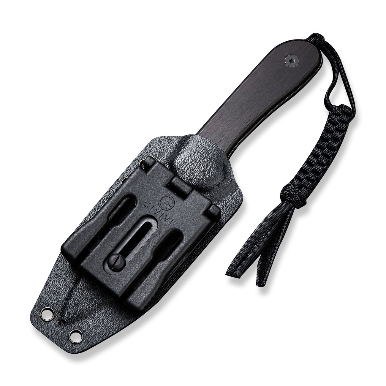 CIVIVI Knives Elementum Fixed Blade C2105-DS1 Damascus & Black Ebony Wood Pocket Knife