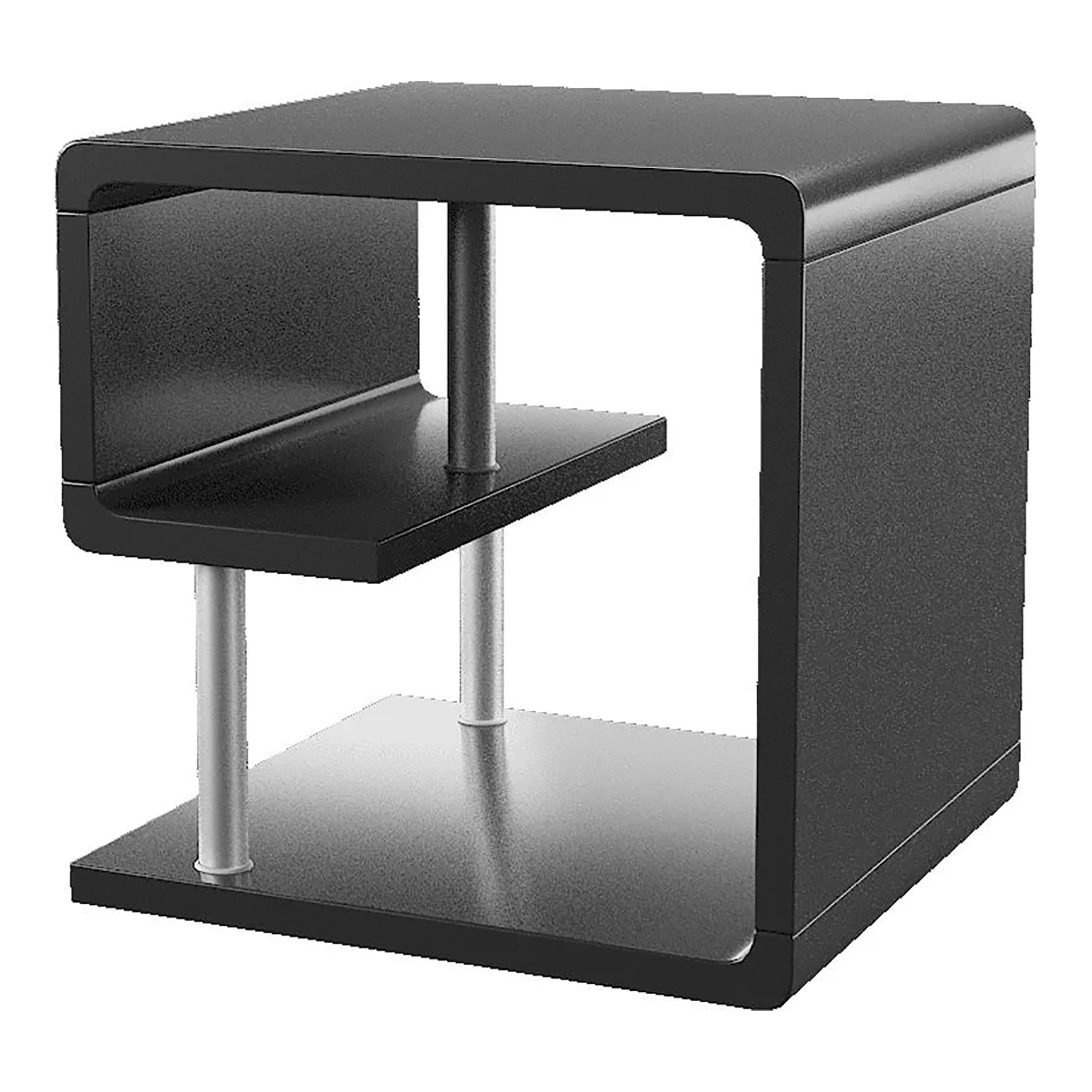 Furniture of America Locke Storage End Table, Glossy Black
