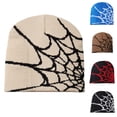 thumbnail image 3 of Xfvqtps Womens Beanie Spider Web Knitting Fashion Stretch Windproof Coldproof Warm Outdoor Fall Winter Soft Skull Cap Beige, 3 of 6