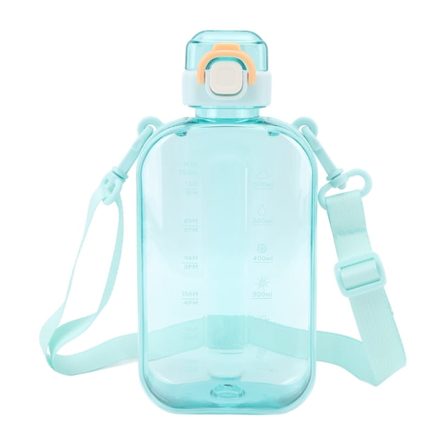 Botella de agua plana 750ml PC transparente a prueba de fugas portátil delgada ANGGREK Otros