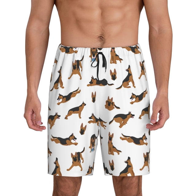 Fotbe German Shepherd Dog Pantalones Cortos de Pijama para Hombre, Ropa de Dormir, Pantalones de Pijama Cortos para Hombre-Medium