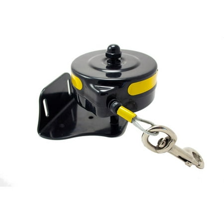 Lixit Corporation-Reflective Retractable Tie Out Reel With Bracket- Black/yellow Up To 30