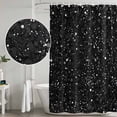 thumbnail image 5 of Star Sky Shower Curtain, Waterproof Shower Curtains for Bathroom, Modern Abstract Black Starry Night Dots Pattern Washable Fabric Bathtub Curtain Set Bath Decor with 12 Hooks Standard 72"x72", 5 of 8