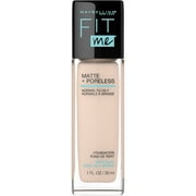 Maybelline Fit Me Matte + Poreless Liquid Foundation Makeup, 112 Natural Ivory, 1 fl oz