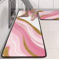 thumbnail image 2 of Kitchen Rugs Sets Of 2,Pink Gold Marble Pattern Anti Fatigue Kitchen Mat Rugs Non Slip Washable,Decorative Kitchen Floor Mats for Kitchen,Sink,Laundry,17"x47"+17"x47", 2 of 5