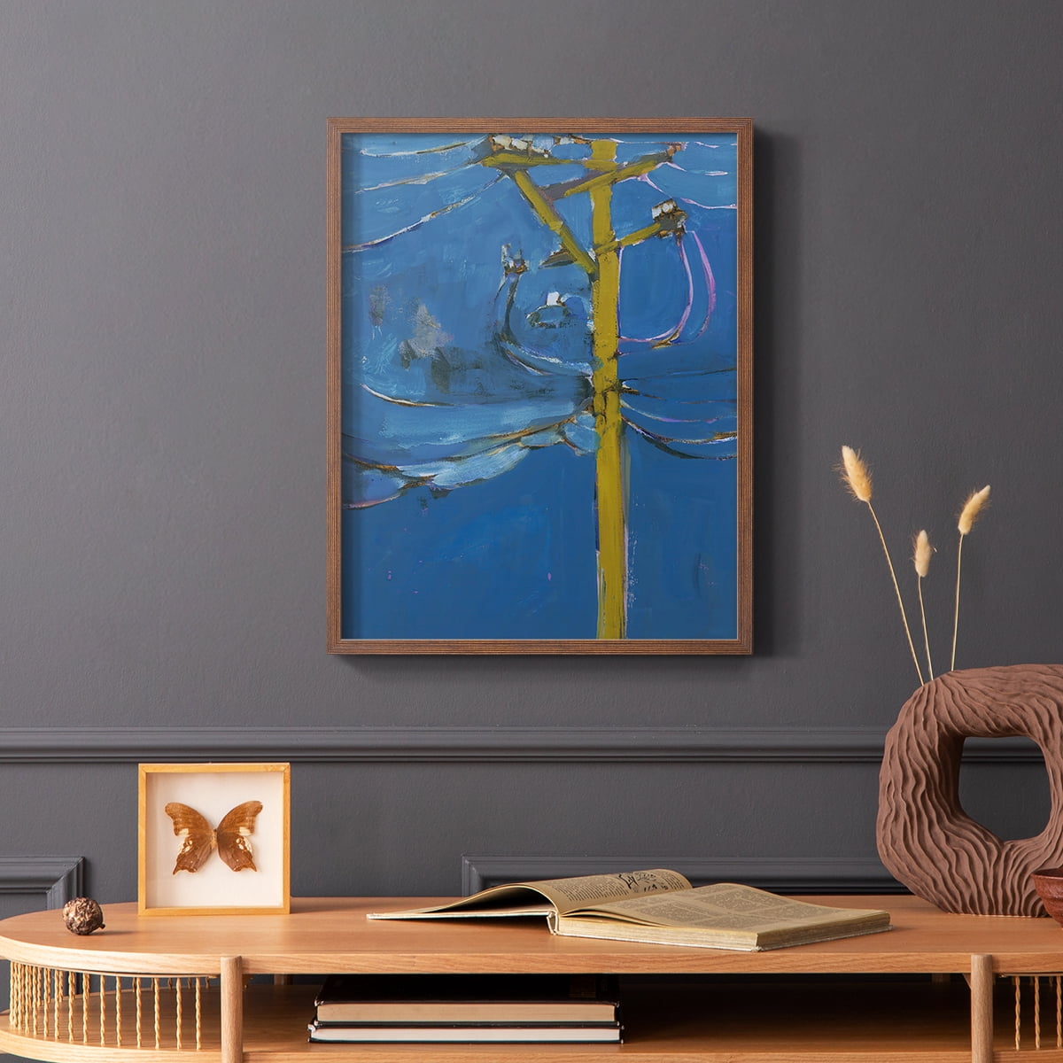 Wires IV Framed Print - Solid Wood in Single Picture Frame Solid Wood 2 Framed Print