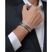 MagnetRX® Magnetic Bracelets for Men - EllipseMAX 5X Strength 5,000 Gauss Magnets - Premium Titanium Mens Magnetic Bracelet & Adjustable Length (Black/Gold)