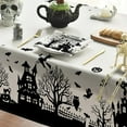 thumbnail image 5 of Halloween Tablecloth 60×102 Inch Rectangular, Castle Tree Scary Themed Washable Table Cover for Party Picnic Dinner Decor, 5 of 6