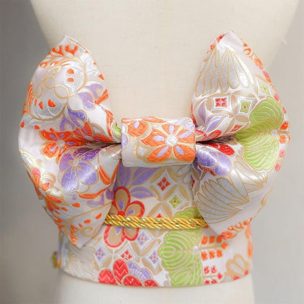 Cinturón de Cintura Jacquard Baoblaze Kimono Obi Accesorios Amarillos