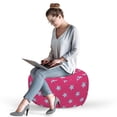 thumbnail image 2 of Blue and Pink Pouf Cover with Zipper, Retro Stars Pattern with Pastel Shades Geometric Diagonal Arrangement, Soft Decorative Fabric Unstuffed Case, 30" W X 17.3" L, Pink and Pale Blue, by Ambesonne, 2 of 5