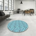 thumbnail image 4 of Ahgly Company Tapis d'Intérieur Lavable en Machine Carré Transitionnel Bleu Glacier, 7 Pieds Carré, 4 of 7