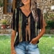 thumbnail image 1 of TaTaai Women Casual Fashion V Neck Short Sleeve All Over Print T Shirt Loose Button Top Ladies Weekend Outdoor Vacation Wear Soft Breathable Non See Through Versatile Stylish Top Gift, 1 of 6