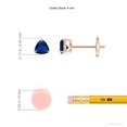 thumbnail image 2 of ANGARA Natural Claw-Set Trillion Sapphire Stud Earrings in 14K Rose Gold for Women (Size-4mm) | September Birthstone, Birthday, Anniversary, Jewelry Gift for Women | Natural Blue Sapphire Earrings, 2 of 6