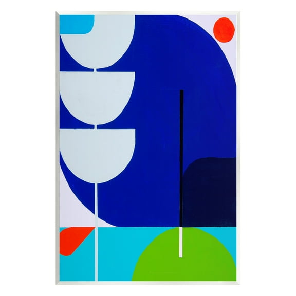 Stupell Industries Blue Contemporary Shapes Abstract Painting Unframed Art Print Wall Art, 10 x 15