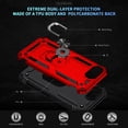 thumbnail image 7 of Allytech Rugged Case for iPhone 16e, Military Grade Protection Shockproof Non-Slip Cover with Metal Rotatable Ring Stand, Magnetic Car Mount Holder Fashion Case for iPhone 16e - Red, 7 of 7