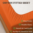thumbnail image 2 of Amay 100% Organic Cotton Queen Fitted Sheet - 500 Thread Count (60"x80") - Ultra Soft, Cooling & Breathable Bed Sheet - Durable Long-Lasting Fabric - (Orange, 1 Piece), 2 of 7