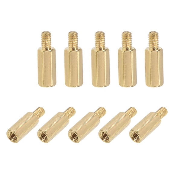 M2 x 7 mm 3 mm Male to Female Hex Brass Spacer Standoff 10 Pcs