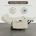thumbnail image 6 of Spruce & Spring Lay-Flat Genuine Leather Power Recliner Chair with Headrest, Cream, 6 of 9