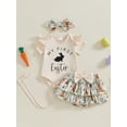 thumbnail image 3 of BemeyourBBs Baby Girl Easter Outfit My First Easter Romper Bunny Ruffle Skirt Set Dress Headband Socks Newborn Cute Spring Summer Clothes, 3 of 8