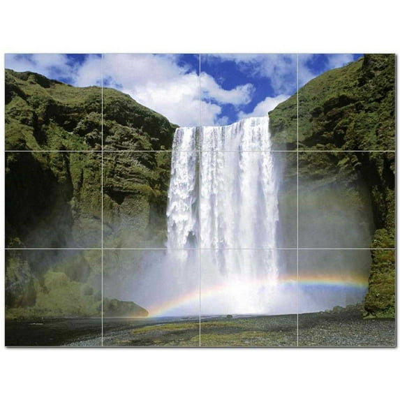 Waterfall Picture Ceramic Tile Mural Kitchen Backsplash Bathroom Shower 406210-M43